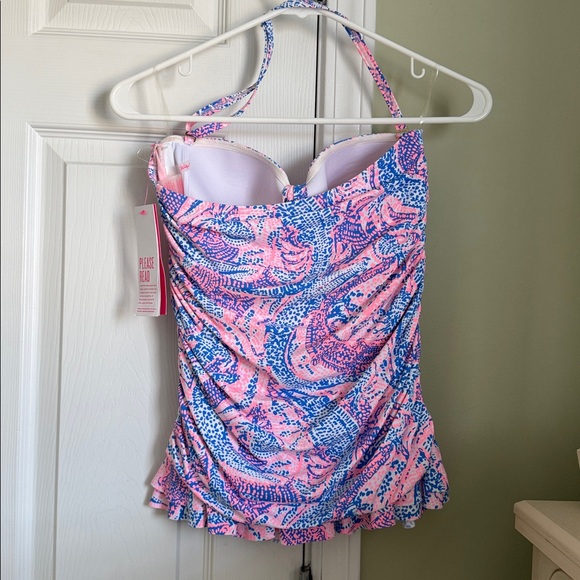 Lilly Pulitzer Carmen Ruffled Tankini Coastal Blue Maybe Gator Size 8 NWT - Picture 9 of 13